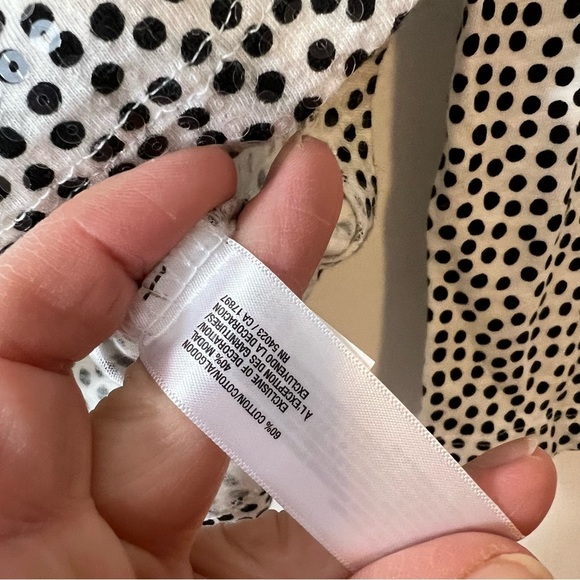 Old‎ Navy Sequins Polka Dot Black and White Size Small P/T - Picture 7 of 10